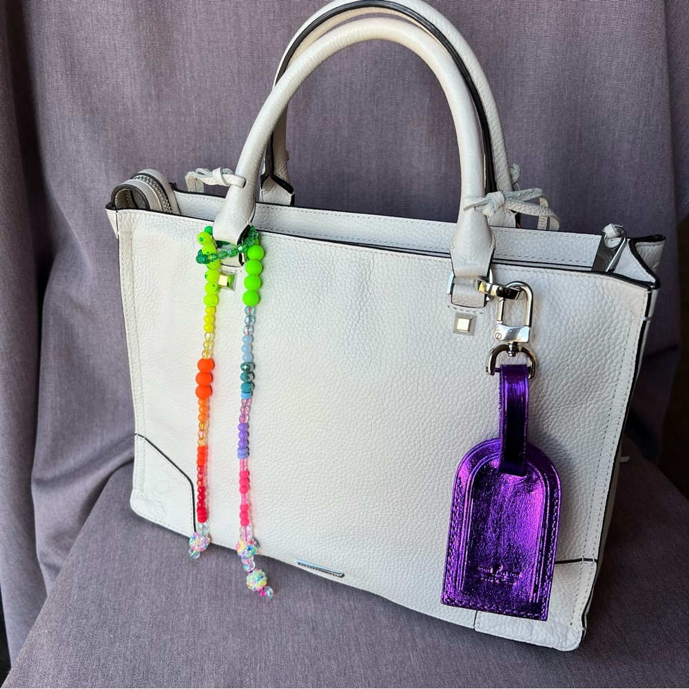 🆕 Louis Vuitton Bag Charm Metallic Purple Rainbow Lasso Luggage Name Tag NEW